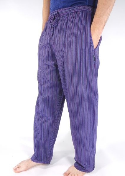 Purple Striped Trousers 100 Cotton