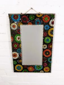 Black Multi Rectangle Mosaic Mirror - 60 x 40 cm