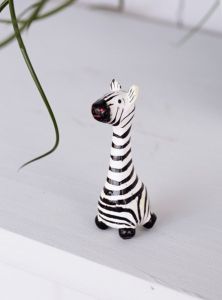 Wooden Tall Zebra 3 x 6 x 2cm