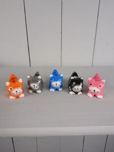 Set of Five Cats 5x4 cm
