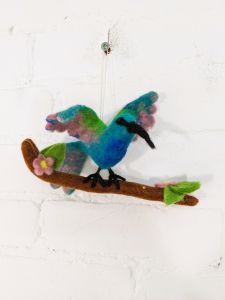 Felt Hummingbird On Stick - 100% Wool