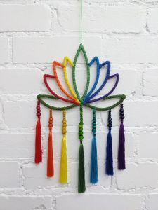 Rainbow Lotus Wall Hanger - 23 x 16cm
