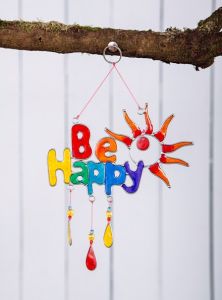 'Be Happy' Suncatcher 18 x 17cm