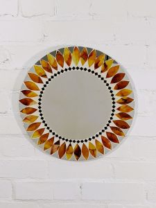 Orange Round Mosaic Mirror 40 cm
