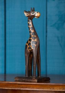 Extra Small Wooden Dark Giraffe 22cm