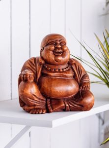 Extra Large Carved Wooden Buddha 12 x 20 x 20cm