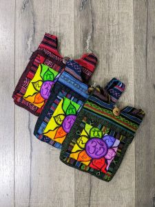 Gheri Small Shoulder Bag With Chakra Flower Screen Print - Ast - 100% Cotton