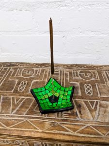 Green Mosaic Star Incense Holder 12 x 12 x 3cm