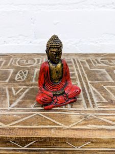 Red Painted Buddha 10x6.54 cm