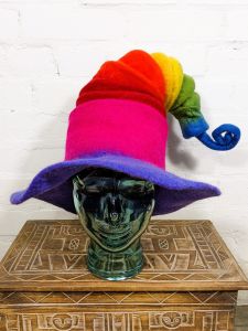 Rainbow Concertina Hat