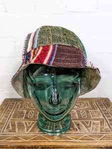 S - Hemp & Cotton Patchwork Bucket Hat