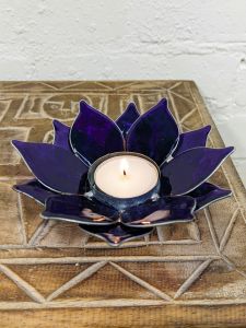 Purple Lotus Candle Holder