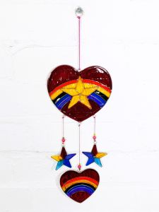 Rainbow Hearts And Stars Suncatcher