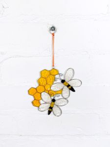 Bee And Honeycomb Suncatcher