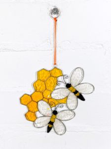 Bee And Honeycomb Suncatcher