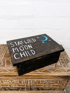 Wooden Box 'Stay Wild Moon Child' 24 x 9 x 8cm