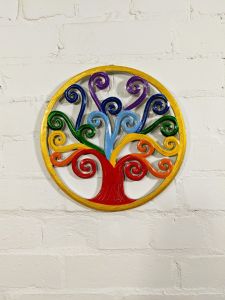 Round Cut Out Rainbow Tree Of Life Plaque 30 x 1cm