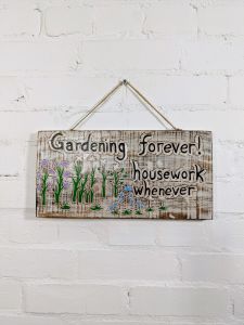 Gardening Forever Wall Plaque 19.5x39 cm