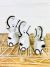 Set Of Three White Elephants 14, 12, 11 cm