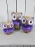 LIMITED STOCK - Set of 3 Purple and Gold Owls 20cm, 16cm, 12cm