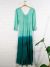 Green Half Sleeve Long Dress - 100% Cotton