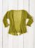 Gringo Fairtrade 3/4 Sleeve Loose Knit Tie Front Shrug (Green 17)