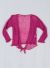 Gringo Fairtrade 3/4 Sleeve Loose Knit Tie Front Shrug (Pink 27)