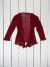 Gringo Fairtrade 3/4 Sleeve Loose Knit Tie Front Shrug (Red 5)