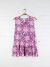 Mixed Print Short Sleeveless Tunic Dress - 100% Viscose