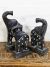 Set Of Black Wooden Elephants