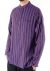 Purple Stripe Cotton Three Button Shirt - 100% Cotton