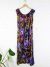 Purple Ruffle Neck Midi Dress