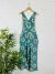 Green Daisy Print Dungarees