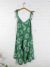 Green Daisy Print Wide Leg Jumpsuit