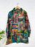 Rainbow Gheri Patchwork Ladies Long Buttoned Unlined Coat