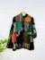 Multi Patchwork Unlined Hooded Zip Top