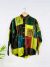 Green Patchwork Full Button Collar Shirt