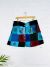 Blue Patchwork Mini Skirt