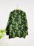 Green Dragon Print Three Button Shirt