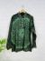 Green Prayer Print Three Button Shirt