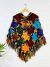 Rainbow Multi Crochet And Patch Knitted V Poncho