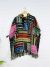 Multicoloured Square Hooded Poncho Oversize