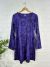 Purple Long Sleeve Short Dress