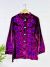 Purple Collarless Buttoned Short Jacket