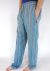 Turquoise Stonewashed Striped Trousers - 100% Cotton