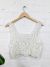 White Crochet Strappy Crop Top