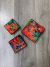 Set of 3 Square Orange Mosaic Bowls 15, 12, 10cm