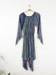 Recycled Sari Silk Long Sleeve Long Dress 100% Polyester
