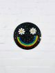 Black Mosaic Smile Rainbow Daisy Plaque 30 cm