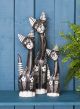 LIMITED STOCK - Set Of 3 Black And White Flower Cats 50, 40, 30cm